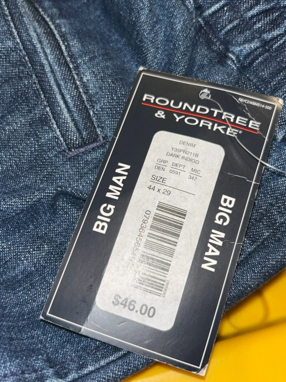 NWT Roundtree & York 44 x 29 pleated denim dress pants